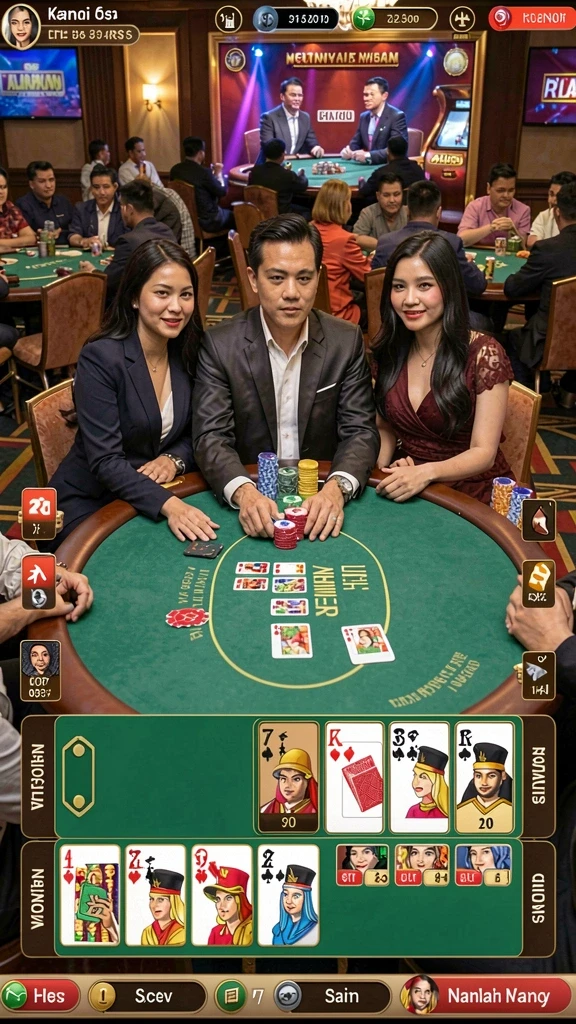 Tampilan karakter yang dinamis dan menarik.