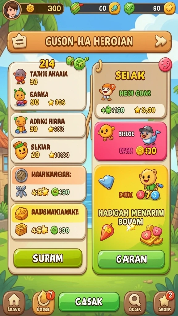 Hasil permainan yang ditampilkan secara real-time.
